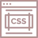 Webpage icon labeled CSS, indicating a course on CSS styling.
