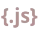 Curly braces with .js text, symbolizing a JavaScript programming course.