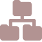 Organizational chart icon with nodes and connections, representing structure and flow.