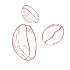 Minimalistic logo with coffee beans, a simplified version of the main logo.